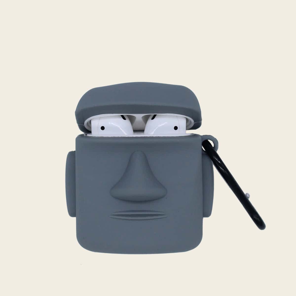 

1pc Solid AirPods Case, Dark grey