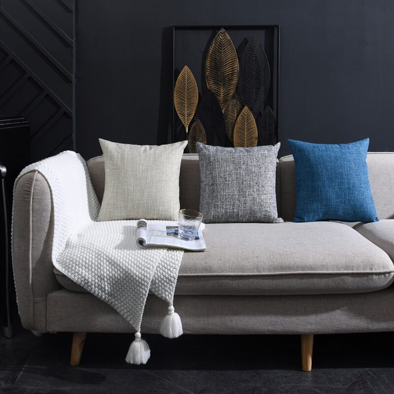 

1pc Solid Cushion Cover Without Filler, Multicolor