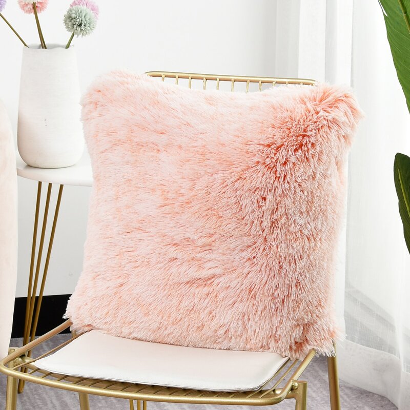 

1pc Plain Cushion Cover Without Filler, Coral orange