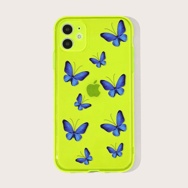 

1pc Butterfly Print iPhone Case, Green clear