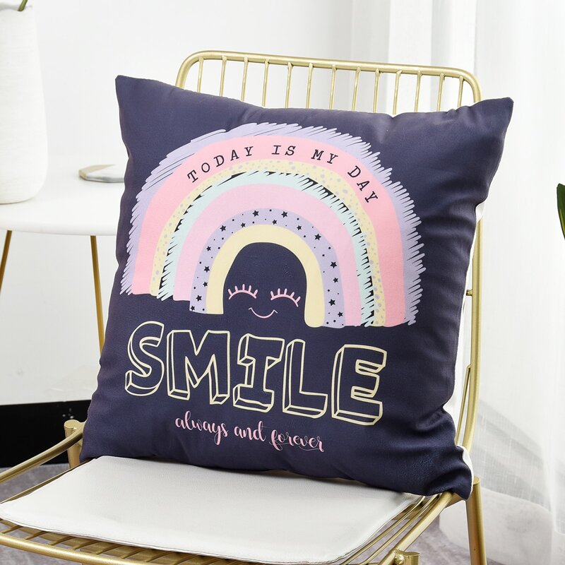 

Rainbow Print Cushion Cover Without Filler, Multicolor