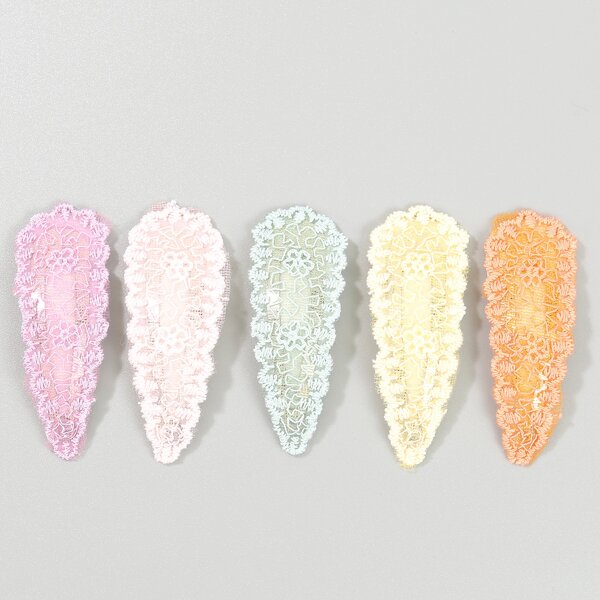 

5pcs Flower Pattern Hair Clip, Multicolor