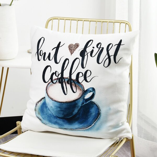 

Slogan Graphic Cushion Cover Without Filler, Multicolor