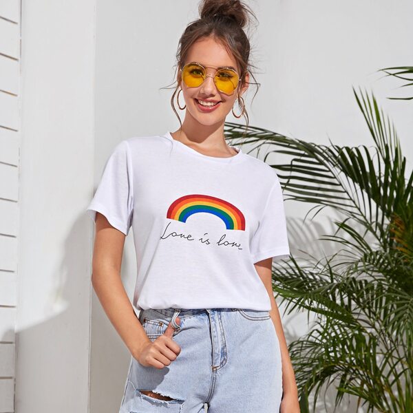 

Slogan Graphic Short Sleeve Tee, White