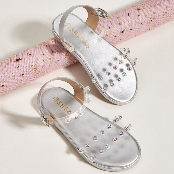 

Toddler Girls Clear Strap Sandals, Silver