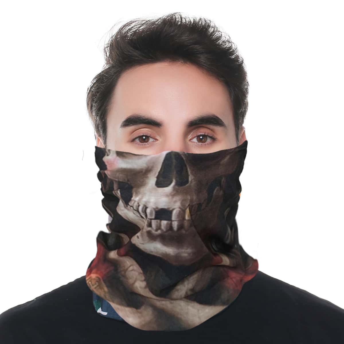 

Guys Skull Pattern Scarf, Multicolor