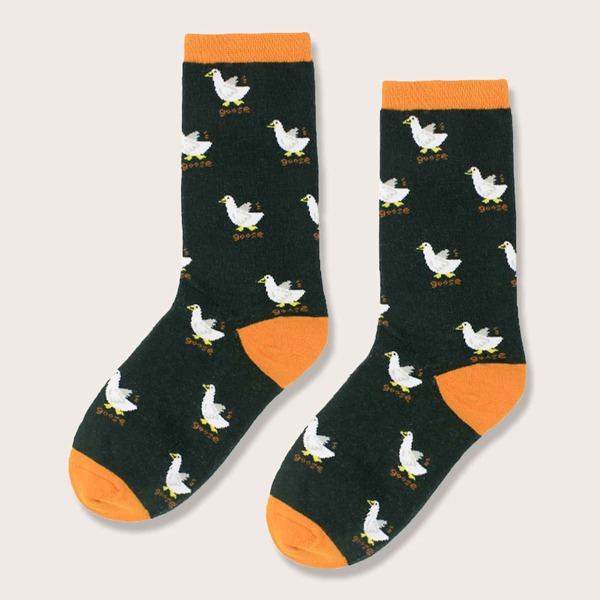 

Men Goose Pattern Socks, Multicolor