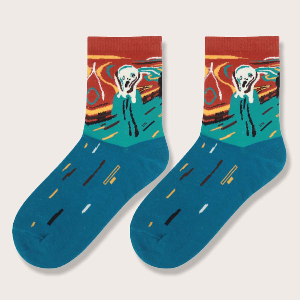 

Guys Figure Pattern Socks, Multicolor