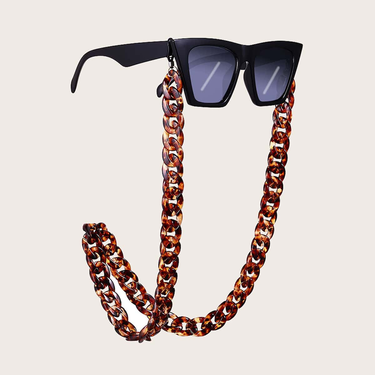 

Acrylic Glasses Chain, Rust brown