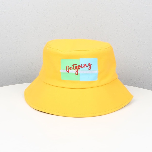 

Letter Embroidery Bucket Hat, Yellow