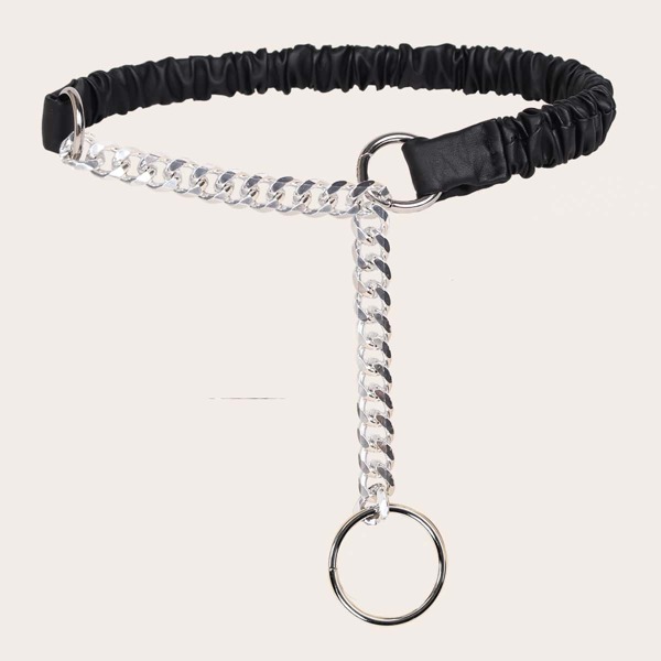 

Ремень с декором кольца, Чёрный