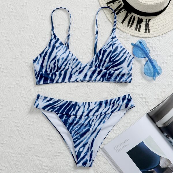

Tie Dye Bikini Swimsuit, Blue and white