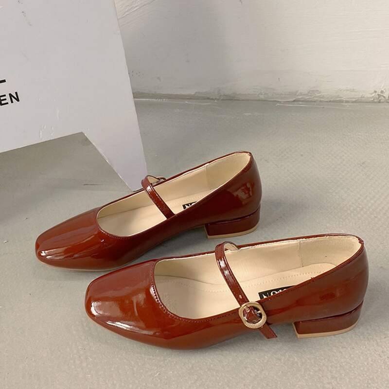 

Low Heeled Mary Jane Shoes, Redwood