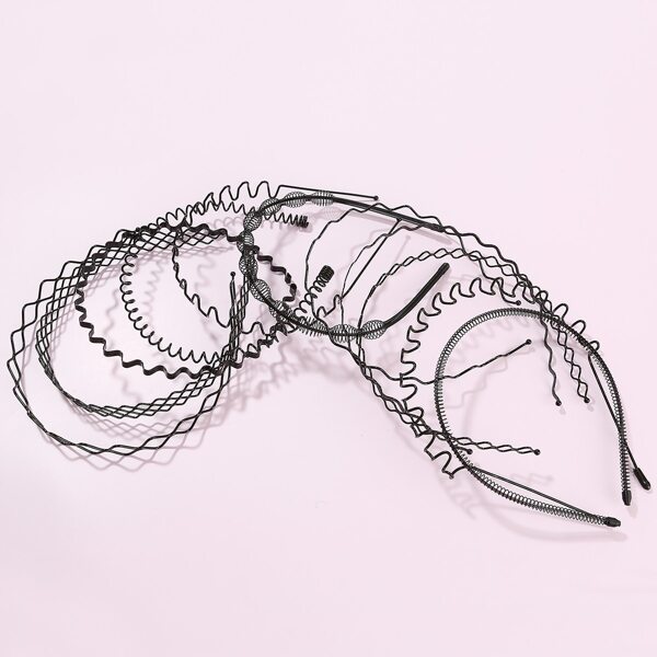 

11pcs Structured Design Hair Hoop, Black