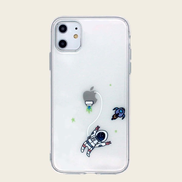 

1шт прозрачный чехол для iPhone с мультяшным принтом
