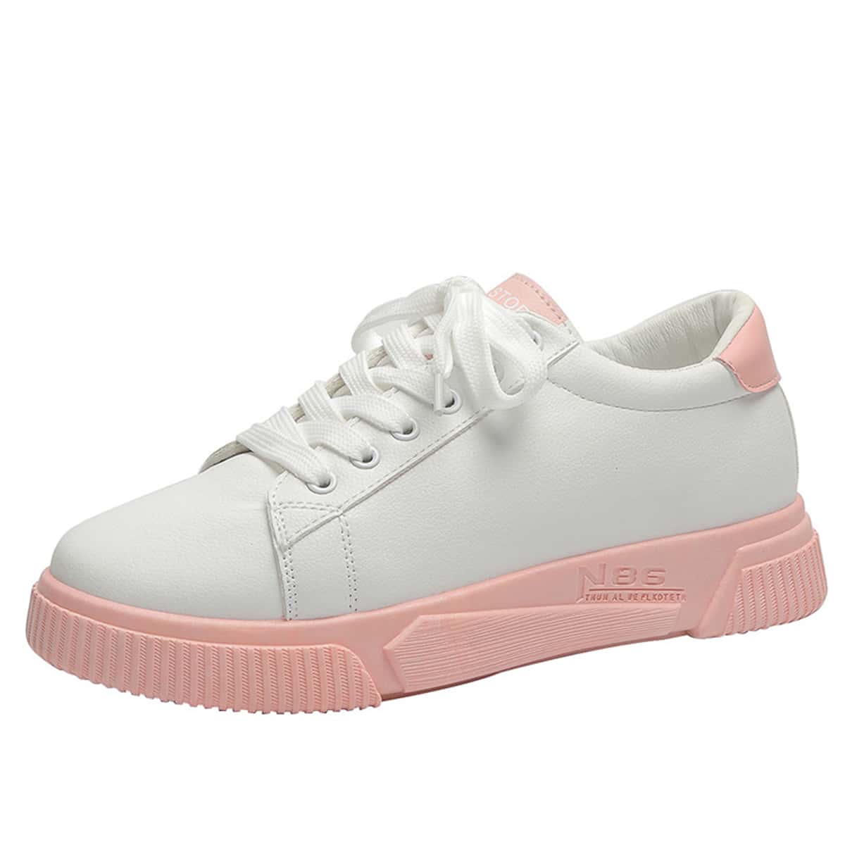 

Colorblock Lace-up Sneakers, White