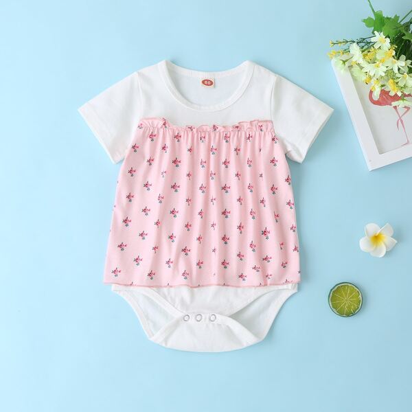 

Baby Girl Ditsy Floral Frill Bodysuit, Multicolor