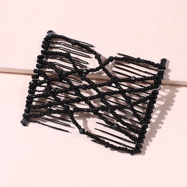 

Beaded Decor Hair Pin, Black