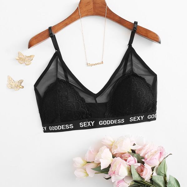 

Letter Tape Bra, Black