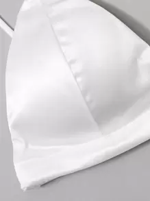 2 Packs Satin Triangle Bra Set Lingerie - Black and White - View 5