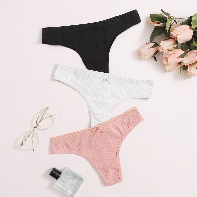 

3pack Rib Panty Set, Multicolor
