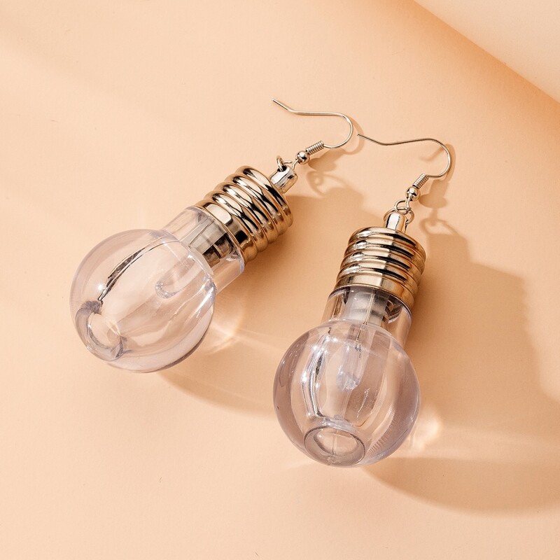 

Light Bulb Drop Earrings, Clear