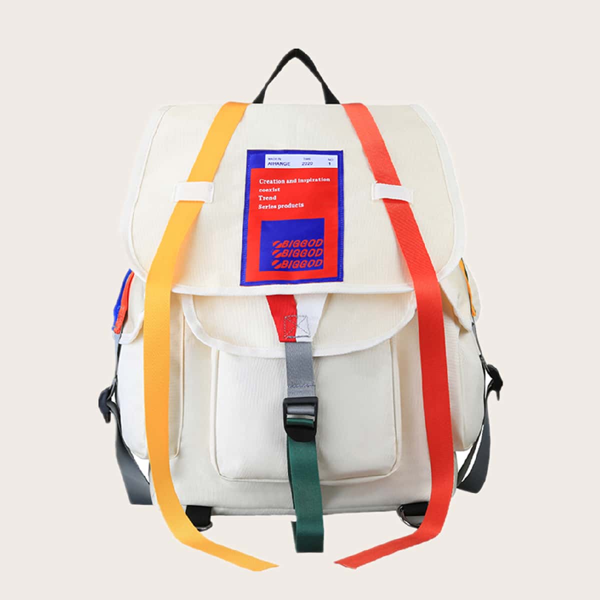 

Guys Colorblock Flap Backpack, White