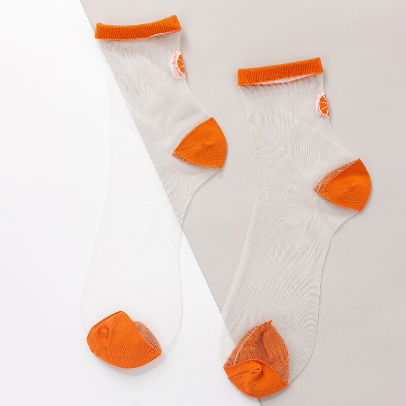 

Two Tone Mesh Socks, Orange