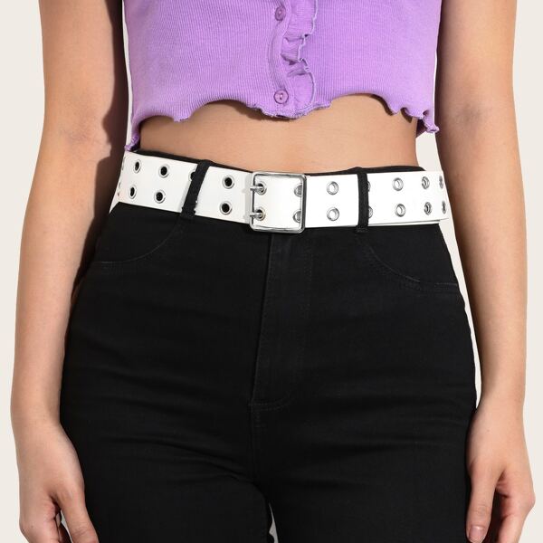

Square Buckle Belt, White