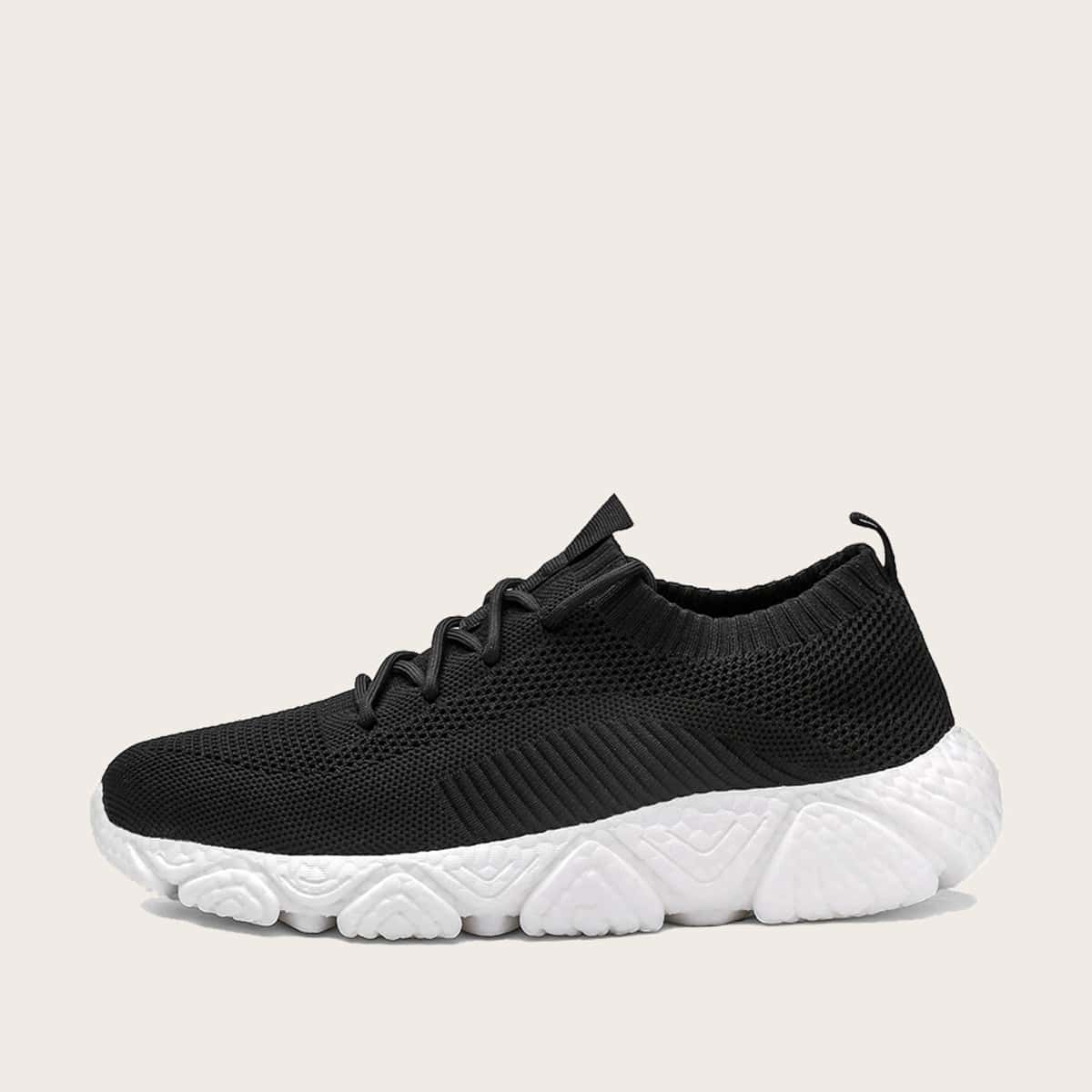 

Guys Lace-up Front Knit Sneakers, Black
