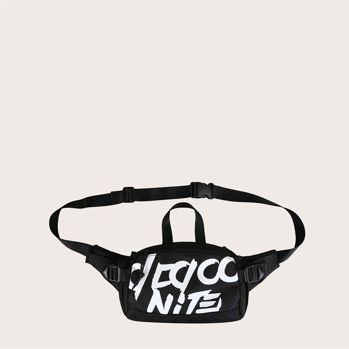 

Guys Letter Graphic Fanny Pack, Black