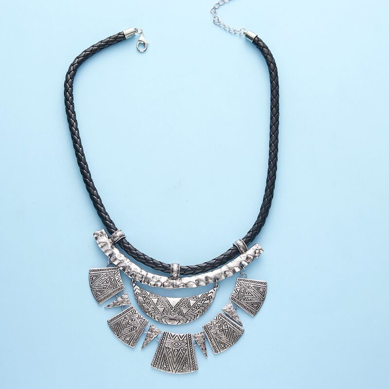 

Geometric Charm Necklace, Silver