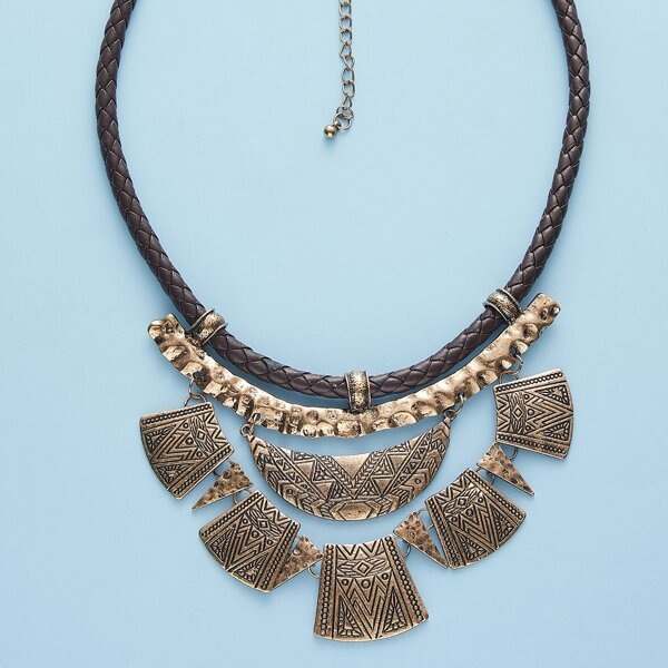 

Ожерелье с геометрической подвеской, Бронзовый