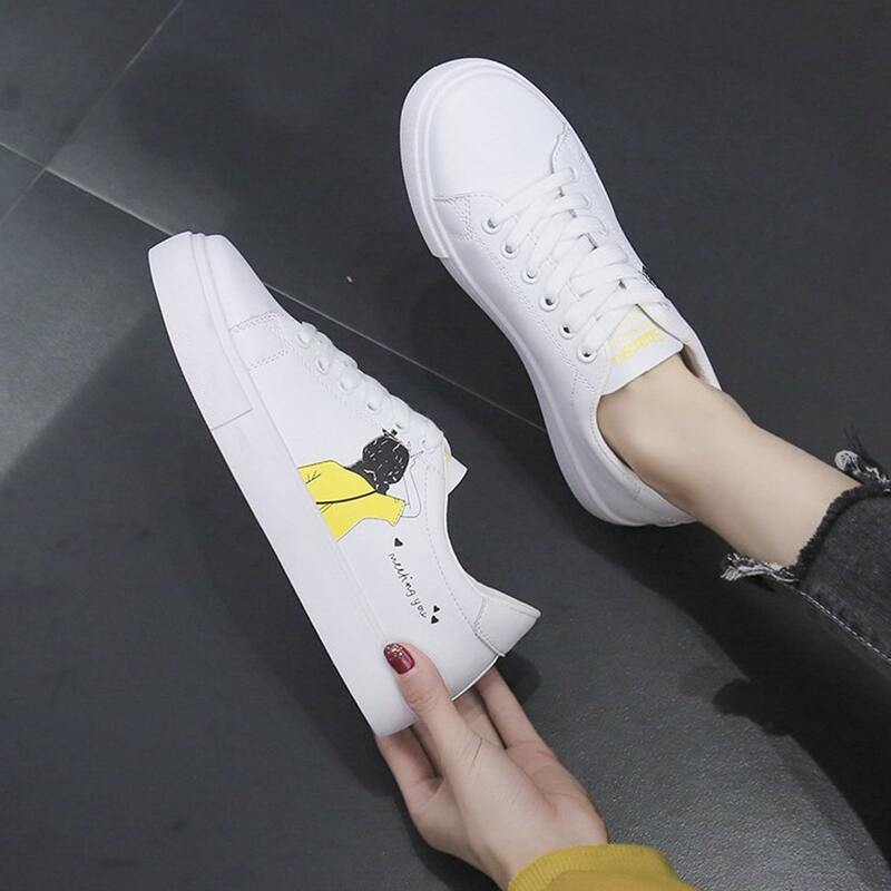 

Figure Graphic Lace-up Skate Shoes, White