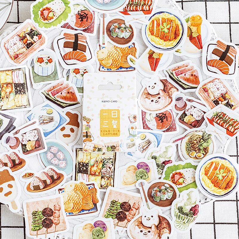 

46pcs Food Print Sticker, Multicolor