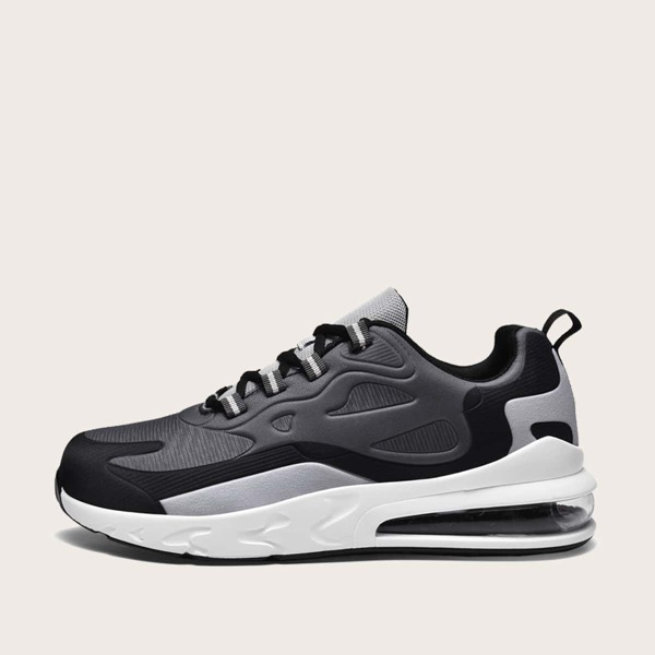 

Lace-up Front Low Top Chunky Sneakers, Black