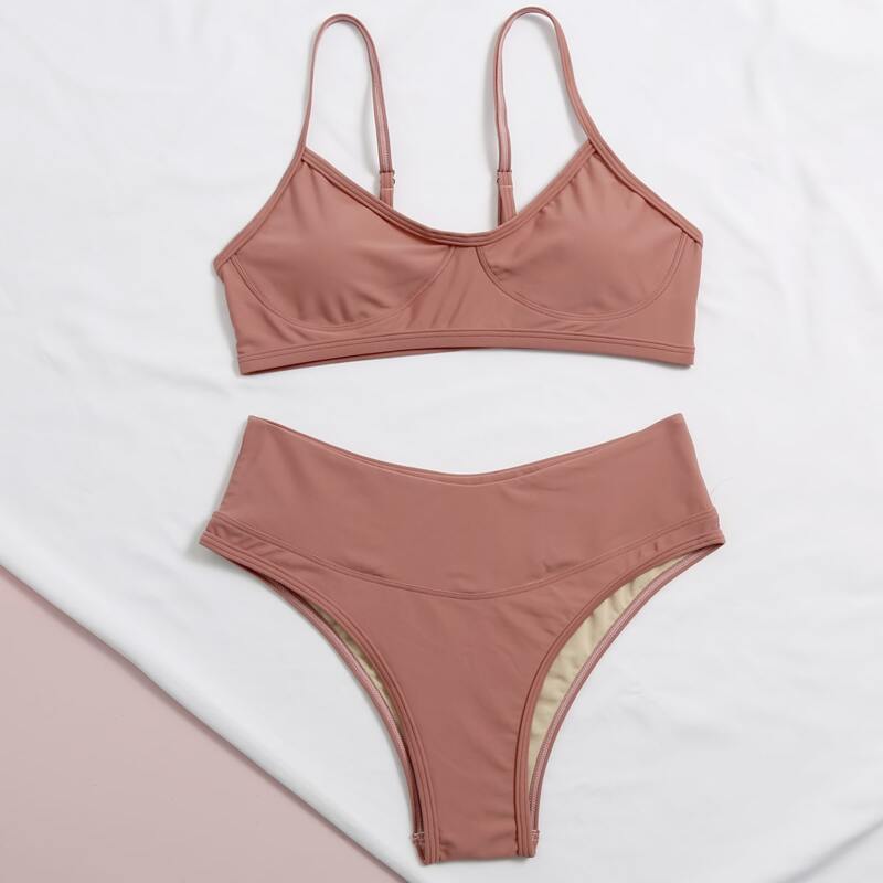 

Seam Detail Bikini Swimsuit, Redwood