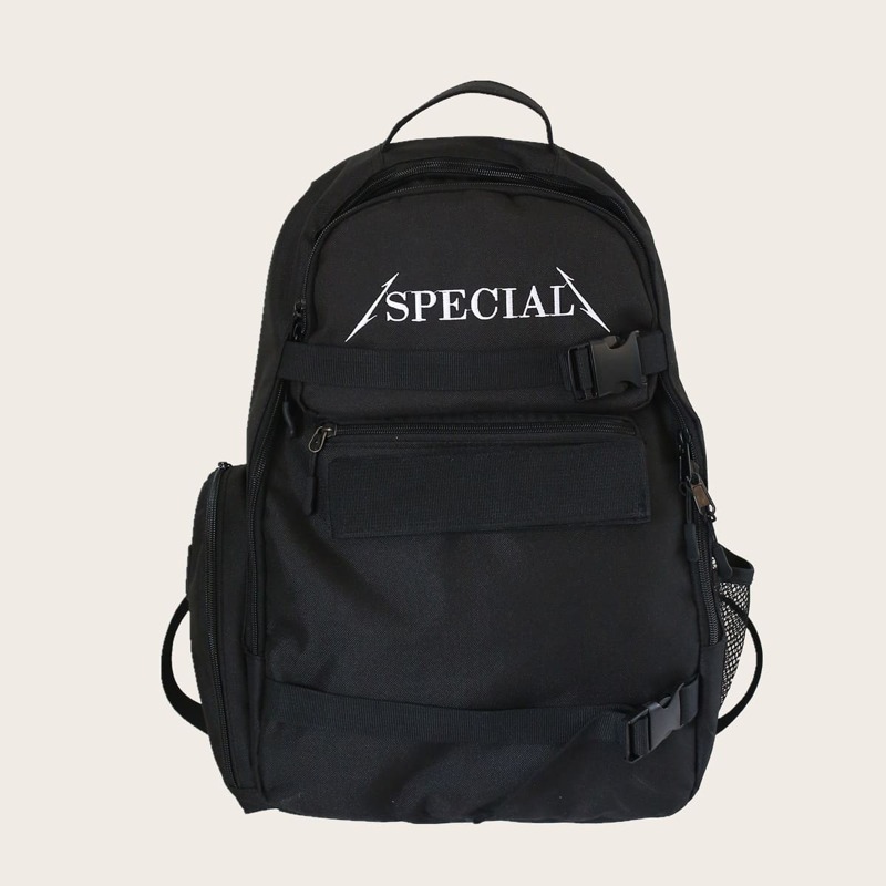 

Guys Letter Graphic Backpack, Black