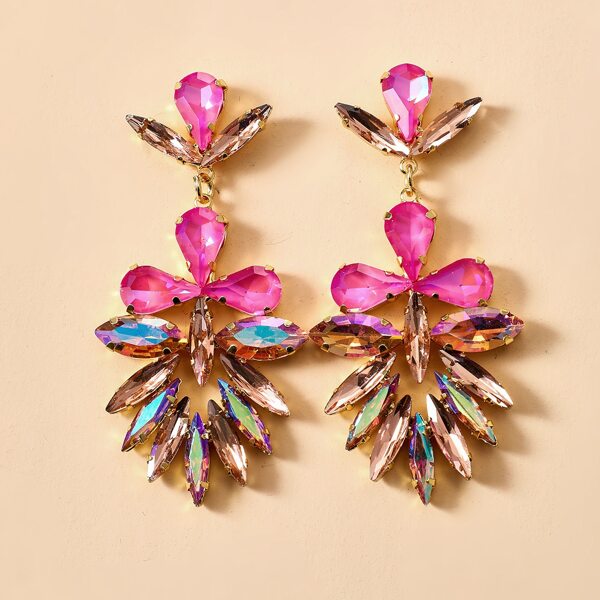 

Rhinestone Drop Earrings, Multicolor