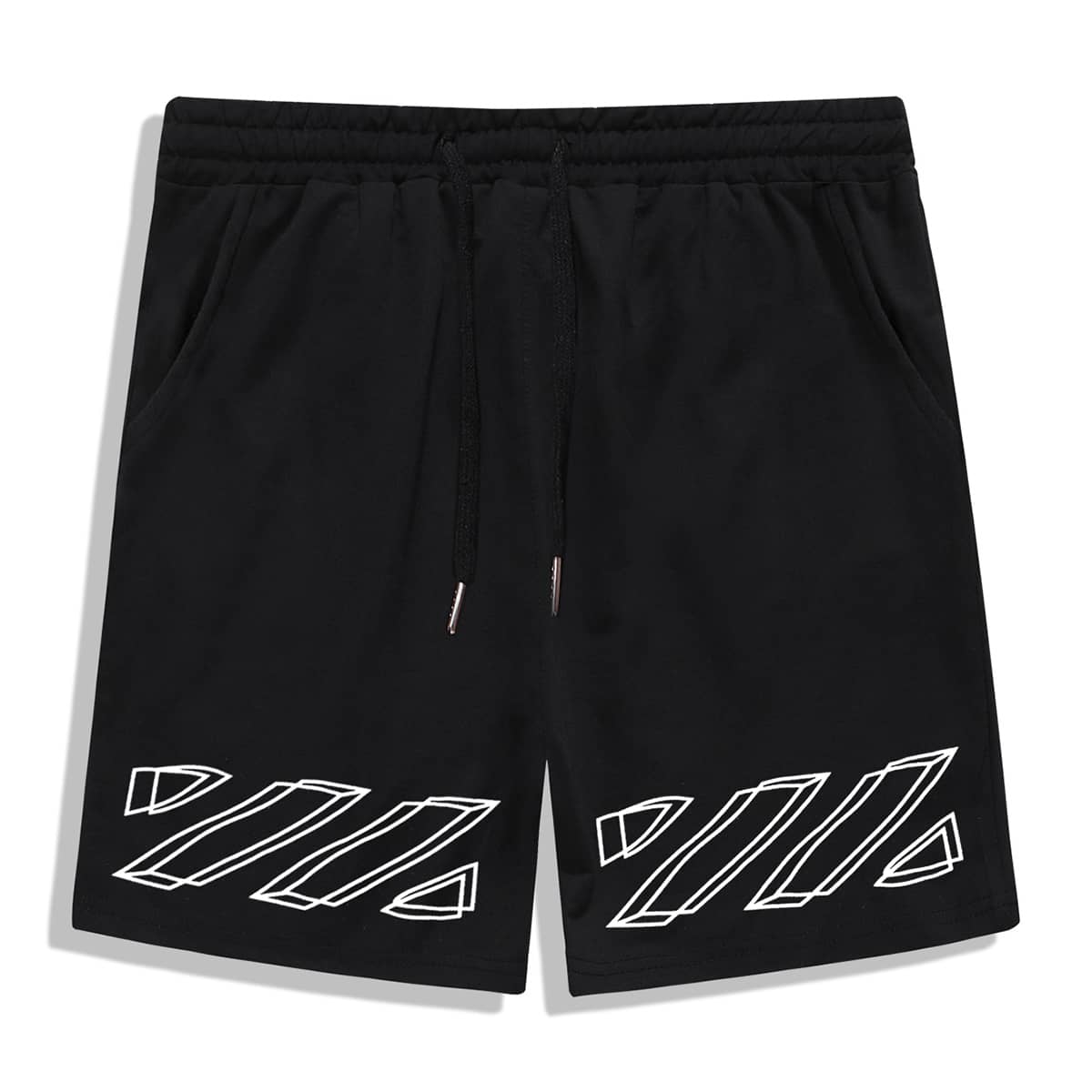 

Guys Graphic Print Shorts, Black
