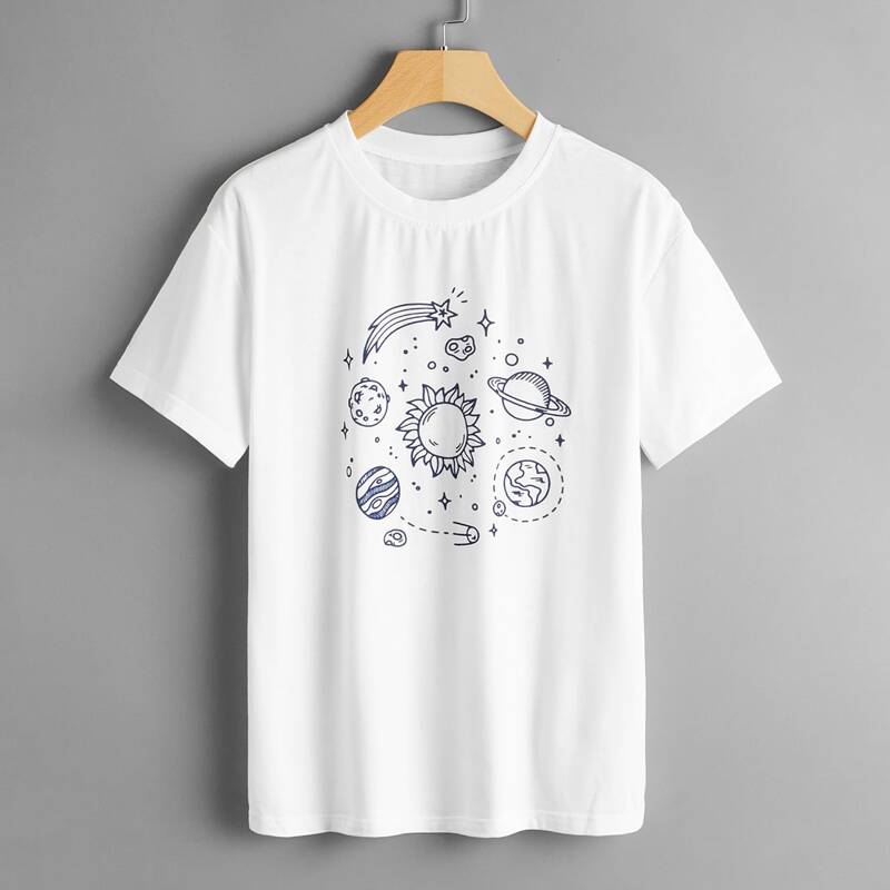 

Cartoon Graphic Tee, White