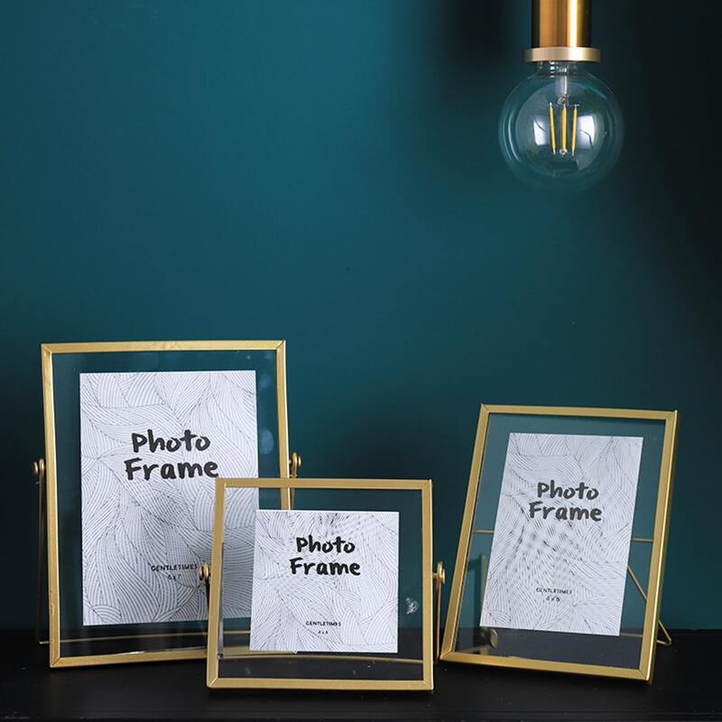 

1pc Metal Photo Frame, Gold