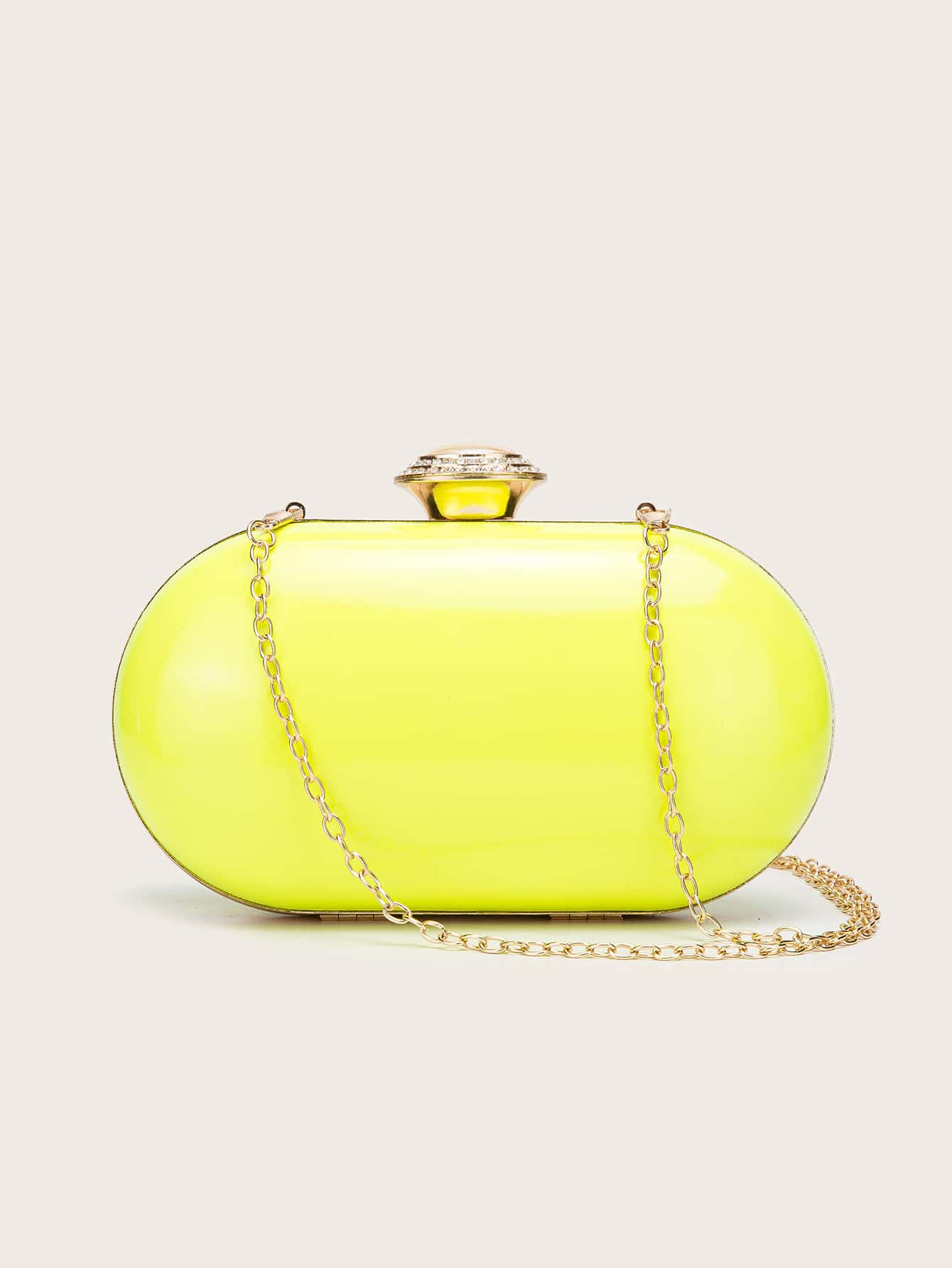 neon yellow clutch bag