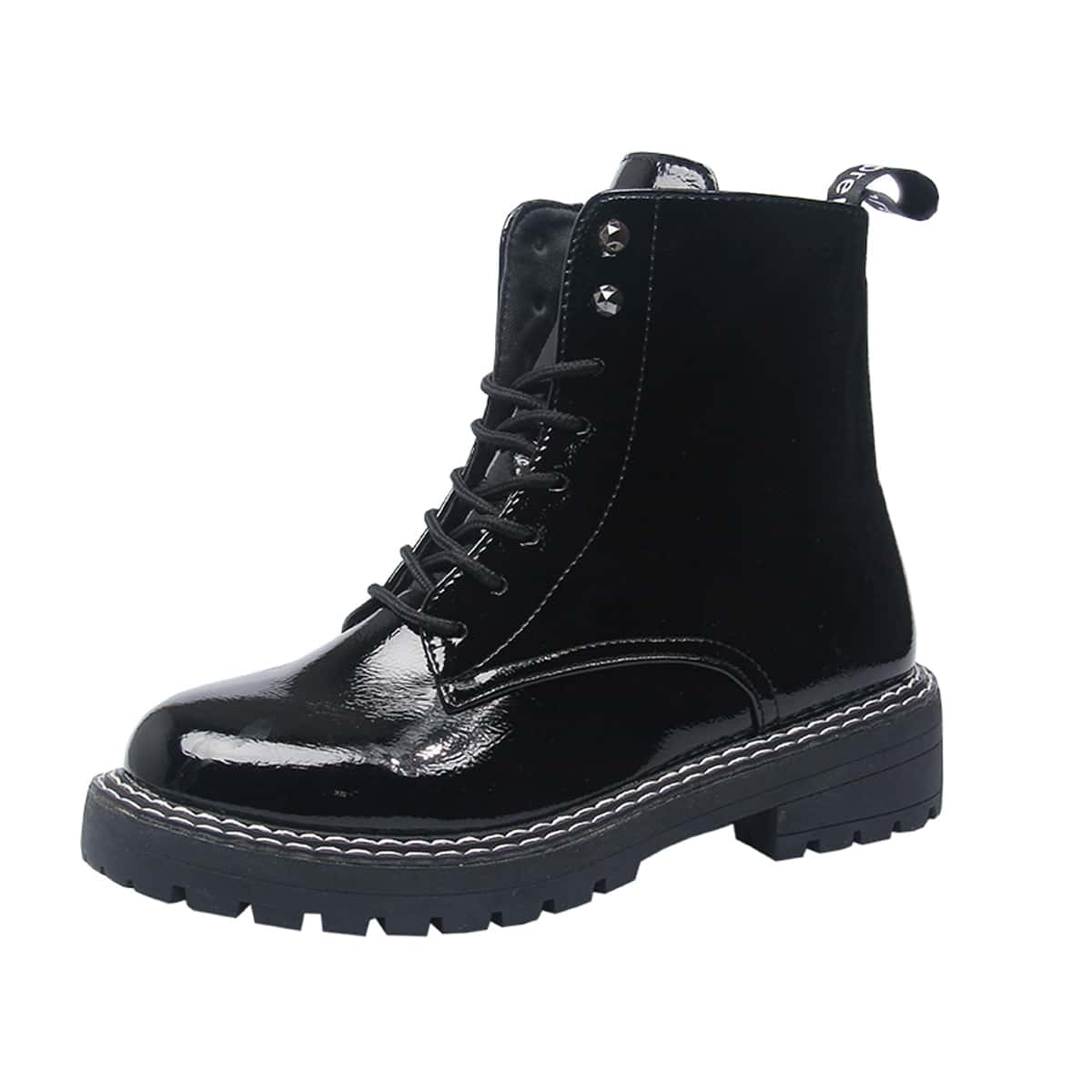 

Lug Sole Combat Boots, Black