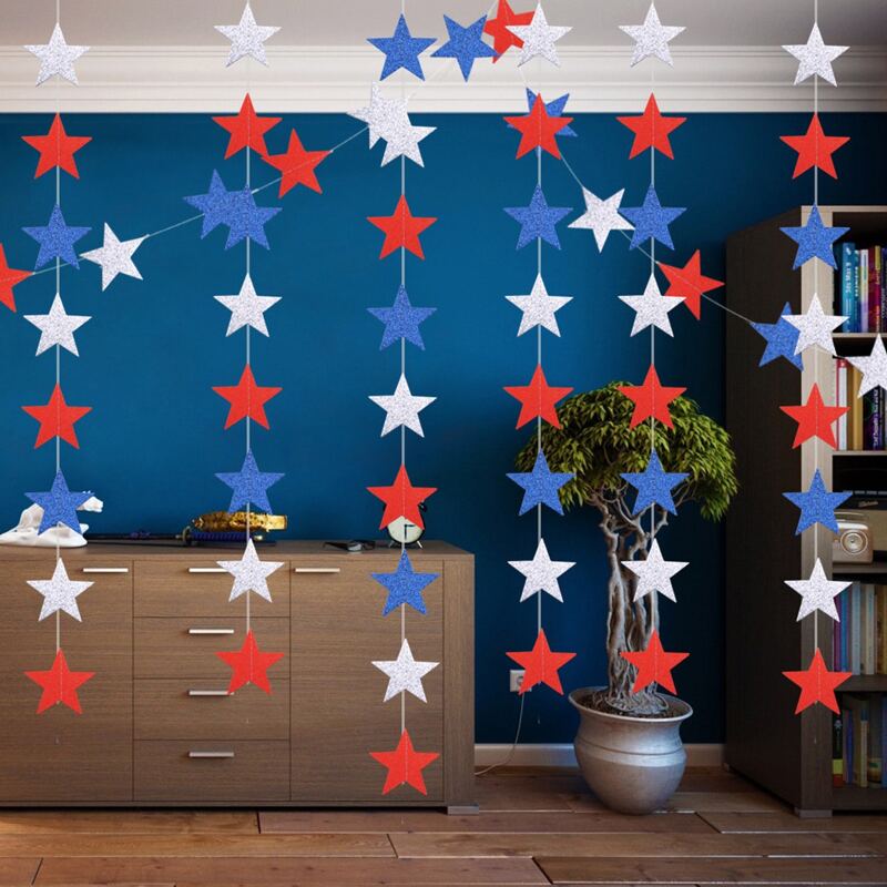 

1pc Star Decorative Pull Flag, Multicolor