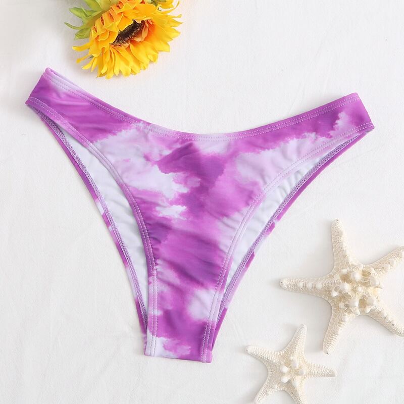 

Tie Dye High Leg Bikini Bottom, Lilac purple