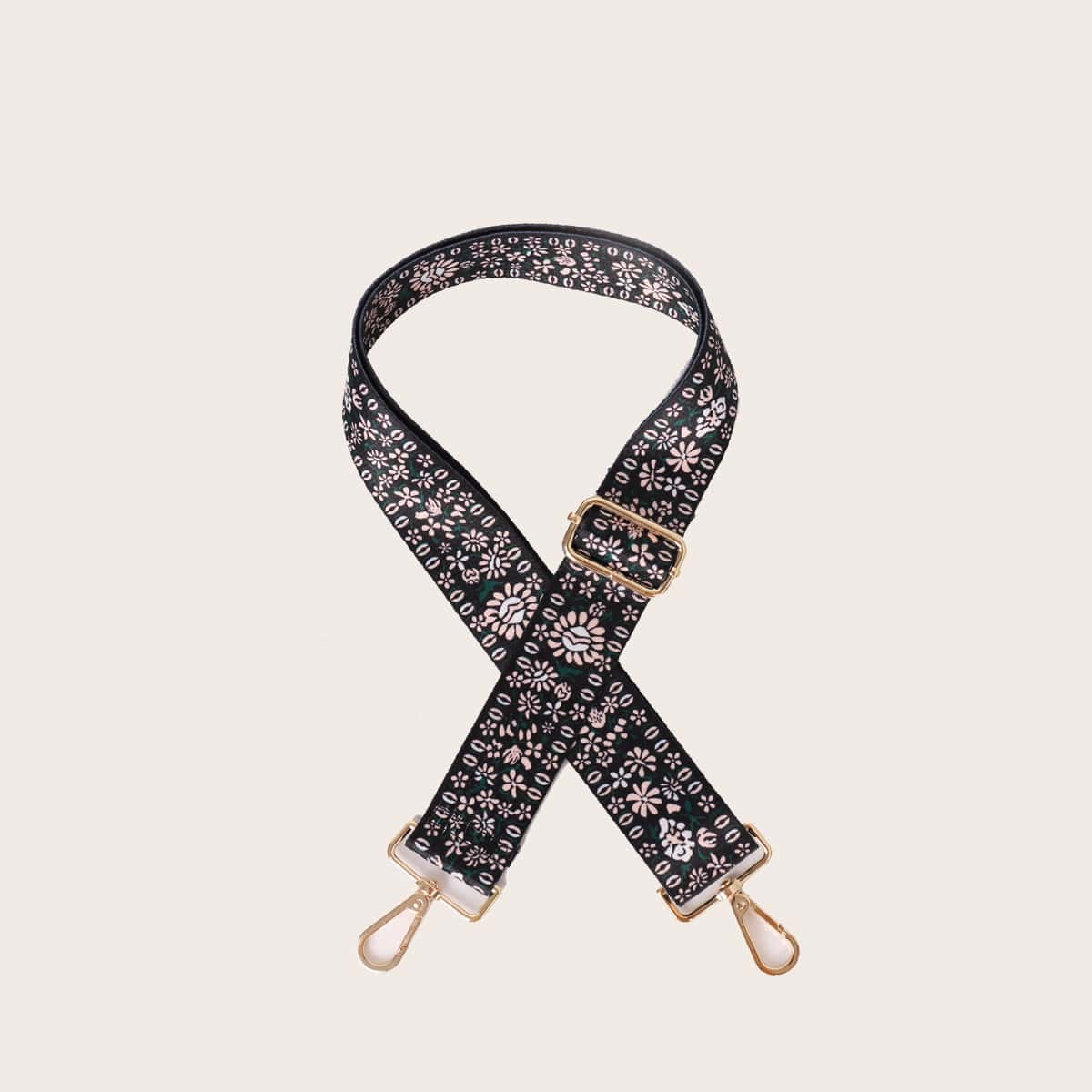 

Floral Bag Strap, Black and white