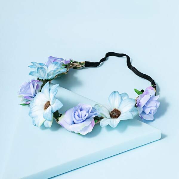 

Flower Decor Headband, Blue