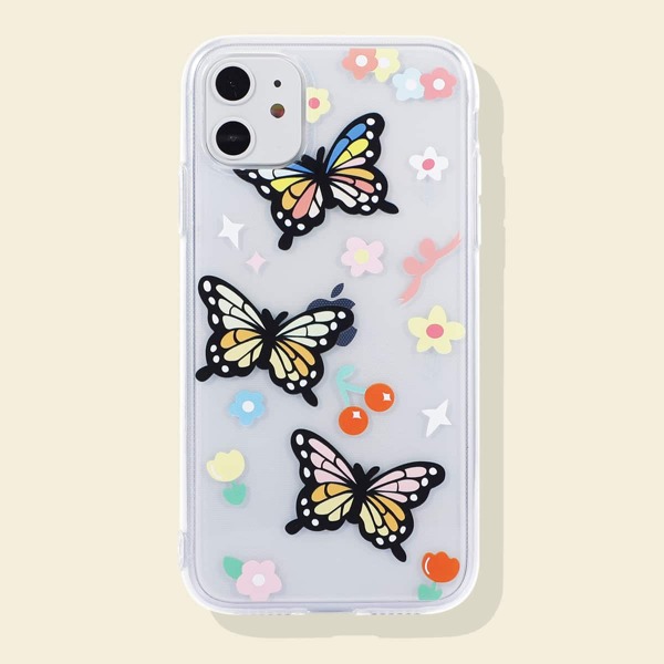 

1pc Butterfly Print iPhone Case, Multicolor