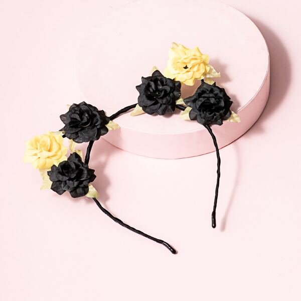 

Flower Decor Headband, Black